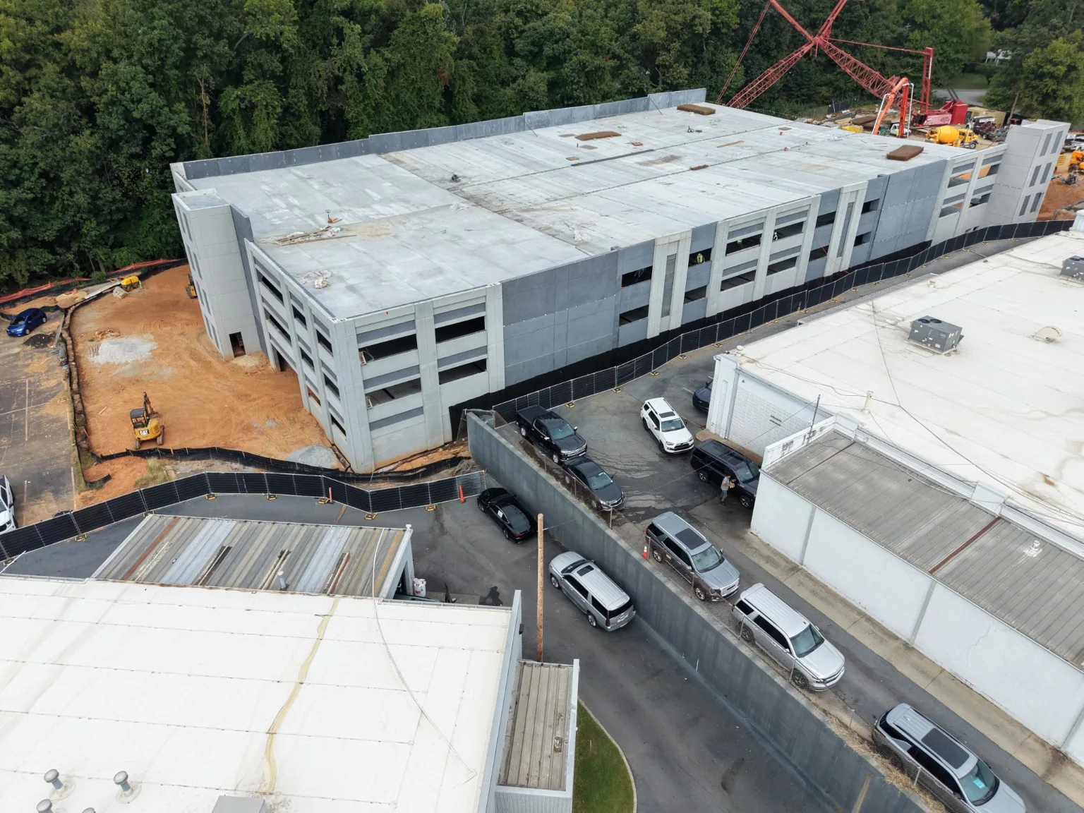 Commercial building exterior during construction